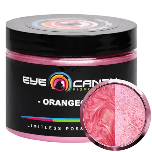 Eye Candy Pigments Premium Red Mica Powder - Orangeola (50gr) - for Epoxy, Resin, Soap, Paint, Woodworking, Acrylic Pouring, Bath Bombs, Fishing Lures - DIY Arts and Crafts Additive - color: Orangeola