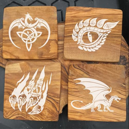 Dragon Stencils for Crafts 6” Reusable Dragon Stencil Templates for Painting on Wood T-Shirts Canvas - style: Dragon