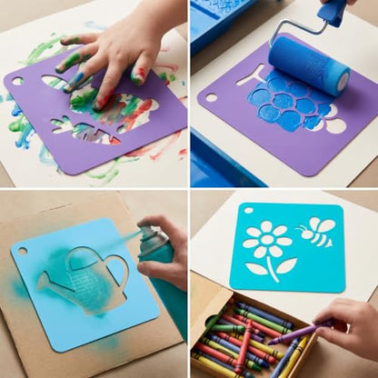 42 Pack Stencils Farm and Animal Theme Set Large 8 Inch Small 5.5 Inch Drawing Stencil Chalk Template Reusable Washable Shape Template Stencils Kit for DIY Art Crafts Painting Drawing