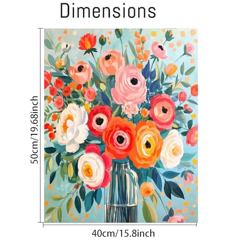 YarnMate Flowers in Vase Paint by Numbers Kit for Adults - Paint by Number on Canvas Without Frame, DIY Acrylic Painting for Gift Home Wall Decor (16x20 Inch) - color: MT21286