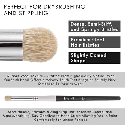 Brusarth Dry Brush Miniature Painting Set, Hobby Detail Paint Brush - size: 6 Pieces