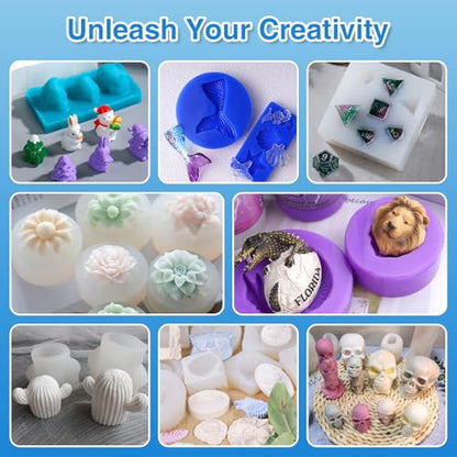LET'S RESIN Silicone Mold Making Kit 36oz, 20A Silicone Rubber | Flexible & Bubble Free, Translucent & 4H Fast Cure Liquid Silicone for Mold Maker, Mixing Ratio 1:1 - size: 36oz