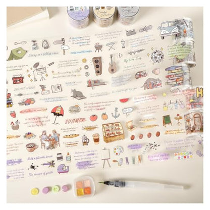 PET Tape Stickers for Journaling Supplies,Life Tape Stickers for Deco - color: Forest