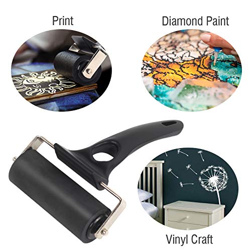 Falling in Art Rubber Roller Brayer for Crafting - Ink Roller Tool for Printmaking, Glue, Block, Wallpaper, Vinyl, Stamping, 2 Inches (Pack of 2) - size: 1 Count (Pack of 2), style: 2 inch L