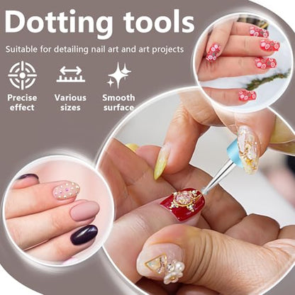 10 Pcs Silicone Clay Tools, Silicone Sculpting Tools, Polymer Clay Tools | Dotting Tools for Painting, Silicone Brushes for Crafts, Nails - color: Color C