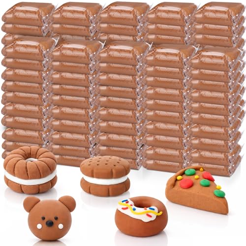 VioraWhite 100 Pcs Air Dry Clay Bulk Modeling Clay for Kids Lightweight Foam Modeling Clays DIY Molding Clays for Kids Adults Crafts Gifts School Project Supplies (Brown) - color: Brown