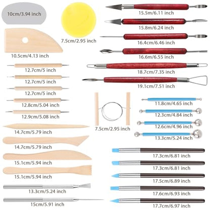 Tovotum Clay Sculpting Tools Kit 30PCS Ceramic Pottery Carving Tools Set