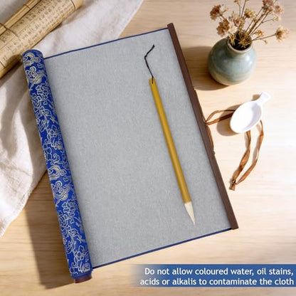 Reusable Calligraphy Cloth, No Ink Magic Water Painting Paper for Chinese Calligraphy Practice, Professional Water Drawing Mat Writing Cloth Scroll for Beginners -Blue - color: Blue