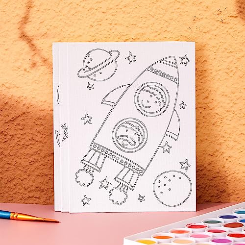 Fulmoon 24 Pcs Pre Drawn Canvas for Painting for Adults Preprinted Bulk 7.8 x 5.8 Inch Pre-Stenciled Painting Canvas Panels for DIY Party Favor Gift Activities, 12 Style