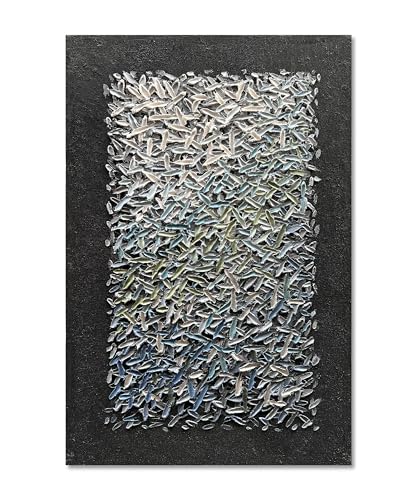 Art Hand Painted Black Minimalist Art Oil Painting Modern Abstract Art Oil Painting Home Office Corridor Wall Decoration 45x30 inches - color: Yi069