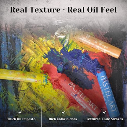 iCrayon Professional Oil Pastels Set – 36 Classic Colors, Rich Pigment & Smooth Blending, Artist-Grade Oil Pastels for Drawing, Sketching & Fine Art - color: Modern