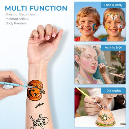 Nicpro Face Paint Brush Set, 7PCS Face & Body Painting Brushes - color: Blue