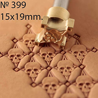 DandS ltd Skull Leather Stamp Tool, Professional Steel Craft Tool for Leatherworking, Embossing, Carving & Stamping Leather Projects, Belts Wallets & DIY Projects Compatible with Mallet #399 - color: Skull 0.47 x 0.27"