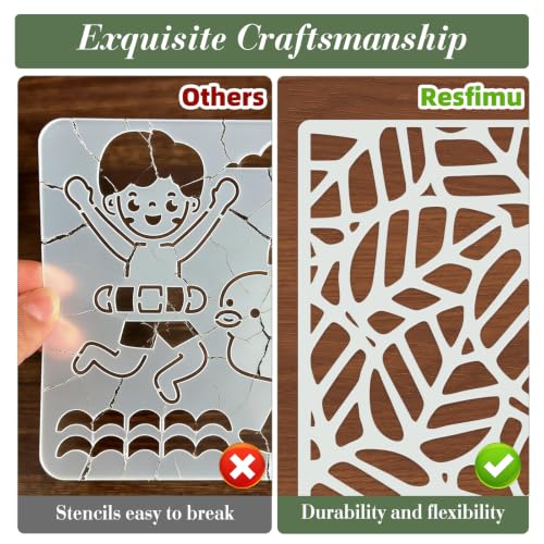 Geometric Texture Stencils for Crafts Reusable 16Pcs Stencils(8.3X4.1 Inch) - color: Texture 20