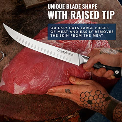 Cutluxe Butcher Knife, 10" Cimeter Breaking Knife for BBQ & Brisket - size: Cimeter 10"