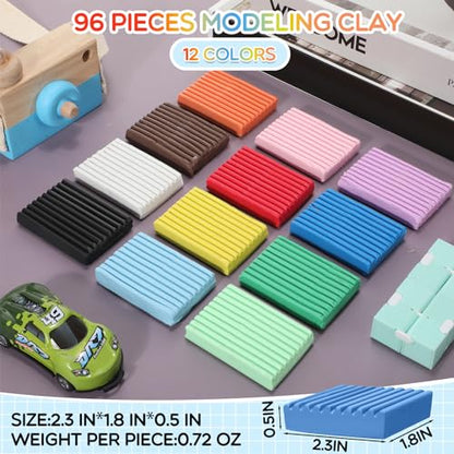 Syhood 96 Pieces Non Drying Modeling Clay Bulk 10.6lbs Modeling Clay Gift Set 1.76 Ounce Each for Arts and Crafts Projects Kit(12 Colors)