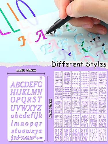 30 Pc Letter Stencil for Painting 4 x 7 in Plastic Number Alphabet Template