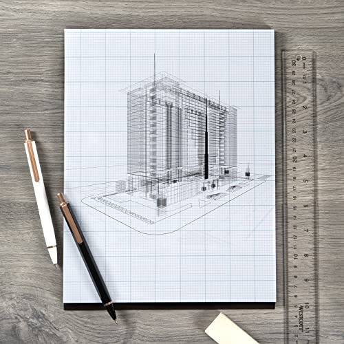 Bienfang Designer Grid Paper Pad, 8x8 Cross Section, 8.5 x 11 inches, 50 Sheets - color: 8x8 Cross Section, size: 8.5 x 11