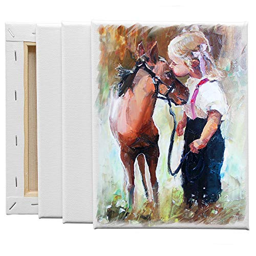 FIXSMITH Stretched Canvas- 6x8 Inch, Bulk Pack of 12, White Blank Canvases for Painting, Primed,100% Cotton,5/8 Inch Profile of Super Value Pack for Acrylics,Oils & Other Painting Media. - size: 6"x8"