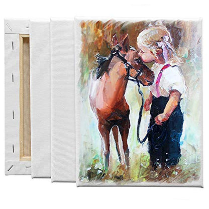 FIXSMITH Stretched Canvas- 6x8 Inch, Bulk Pack of 12, White Blank Canvases for Painting, Primed,100% Cotton,5/8 Inch Profile of Super Value Pack for Acrylics,Oils & Other Painting Media. - size: 6"x8"