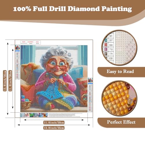 Happy Old Ladies Diamond Art Kits for Adults, 5D Diamond Painting Kits - color: CM052