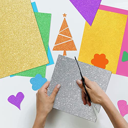 Silver Glitter Cardstock 12 x 12, Paper for Cricut, Thick Card Stock for Card Making, Scrapbooking, Craft(250Gsm 30Sheets)… - color: Silver