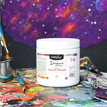 Handy Art Acrylic Gel Medium, 16 oz, Increase Viscosity, Transparent Finish - color: Gel Medium, size: 16 Fl Oz