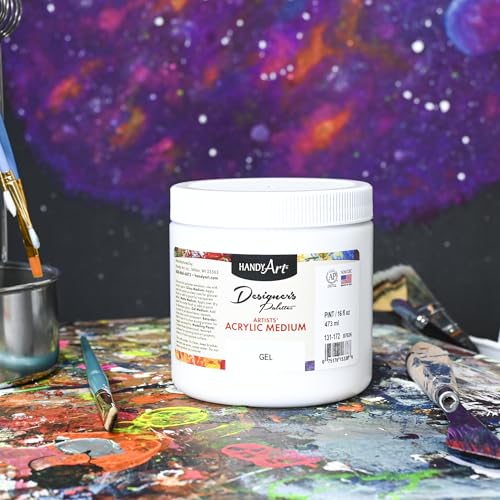 Handy Art Acrylic Gel Medium, 16 oz, Increase Viscosity, Transparent Finish - color: Gel Medium, size: 16 Fl Oz