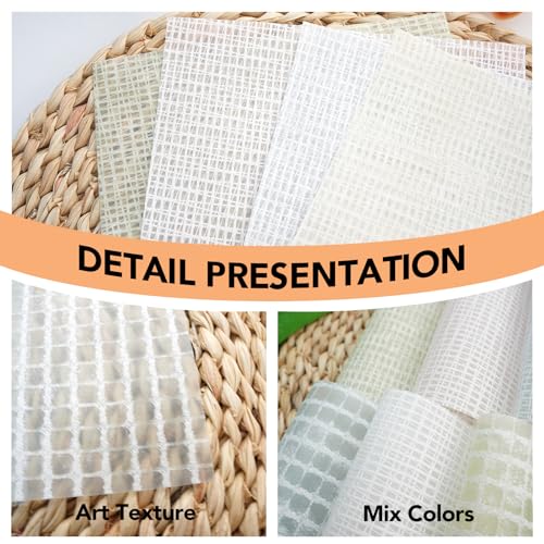 Colorful Textured Fabric(misty lattice mesh, Close to A5 size) | Handicraft Production,Junk Journaling Supplies,Card Making,Collage Art Decoration,Decorative Craft Paper,Metal Mesh Fabric - color: misty lattice mesh