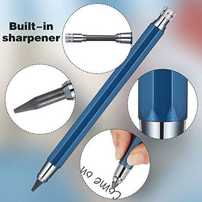 3 Pcs 5.6 mm Lead Holder Mechanical Pencils Sketch up Automatic Clutch Graphite Pencil with Built-in Sharpener Lead Pencil For Construction, Draft Drawing, Crafting, Art Sketching(Pink, Green, Blue) - color: Pink, Green, Blue