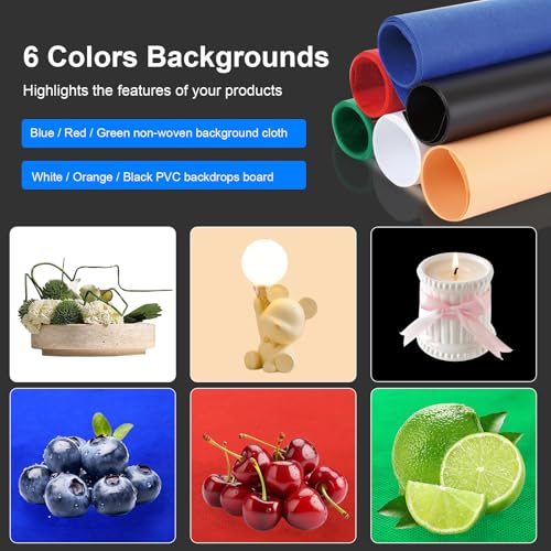 16x16 Inch Photo Studio Light Box Photography with 144 LEDs (CRI>95) & 6 Backdrops, Portable/Dimmable Folding Shooting Tents for Toys/Jewelry/Watches/Cosmetics/Food - size: 16 x16 inch