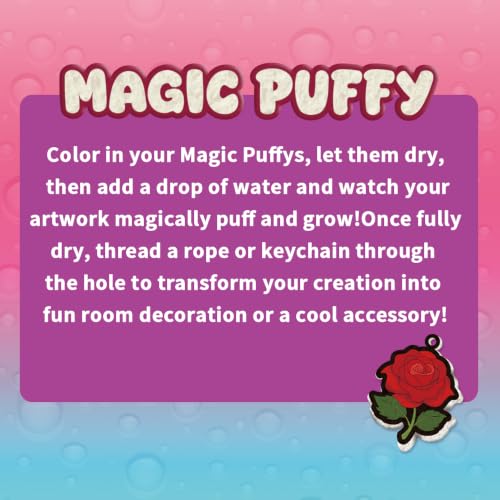 MZYTOZA Magic Foam Texture Painting Kit - 3D Art Craft Aqua Magic Puffs Paint Kit, 15 Mess-Free Paint by Number Craft for Kids (Flowers) - color: Flowers