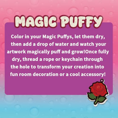 MZYTOZA Magic Foam Texture Painting Kit - 3D Art Craft Aqua Magic Puffs Paint Kit, 15 Mess-Free Paint by Number Craft for Kids (Flowers) - color: Flowers