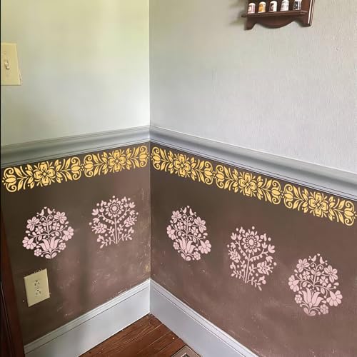 Mexican Stencils for Painting Talavera Stencil | Reusable Folk Art Stencils for Painting on Vases Wall Floors Furniture Cielito Lindo Decor - style: Talavera