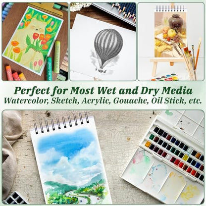 UZLU 6 Pack Watercolor Paper Pads, 5.5 x 8.5 Inch, 180 Sheets Total - size: 5.5x 8.5 in