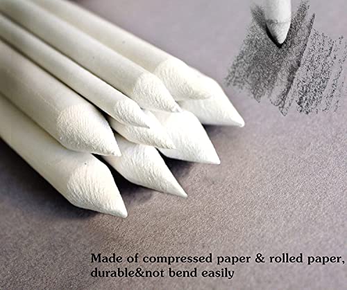 N NOROCME 10 PCS Blending Stumps,Sponge Pens and Sandpaper Pencil Sharpener | Kneaded Eraser,Tortillions Paper Art Blenders,Washable Reusable,for Student Artist Charcoal Sketch Drawing - size: 10 Pcs