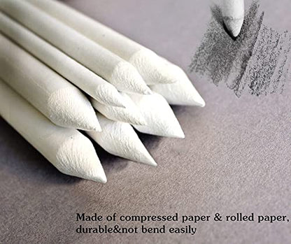 N NOROCME 10 PCS Blending Stumps,Sponge Pens and Sandpaper Pencil Sharpener | Kneaded Eraser,Tortillions Paper Art Blenders,Washable Reusable,for Student Artist Charcoal Sketch Drawing - size: 10 Pcs