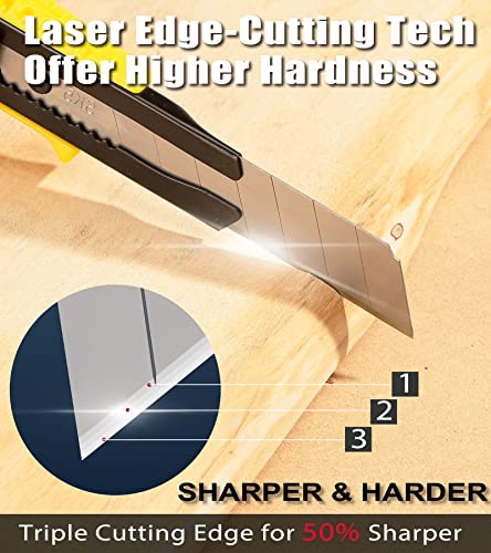 DOWELL 18mm Snap Off Blade SK5, Box Cutter Blades, 100 Pcs | 100-pack 18mm SK5 snap-off blades, sharp & durable, fits standard retractable utility knives