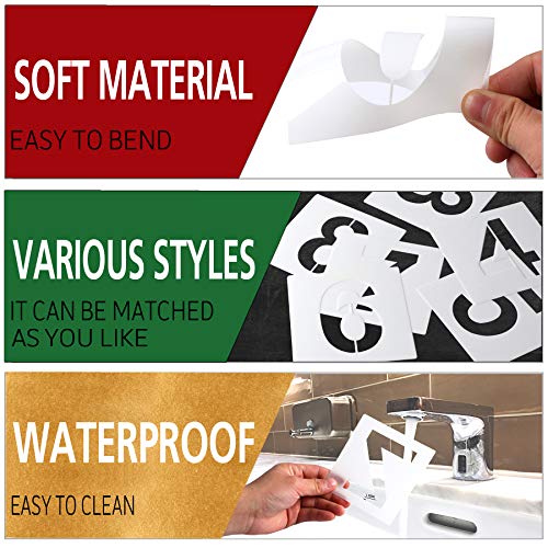 FEBSNOW 36 Pcs 5 Inches Large Alphabet Letter and Number Stencils | PET Plastic, Painting on Wood Wall Fabric Rock Chalkboard Glass DIY Art, Reusable Drawing Template, Pack of 36 Pcs 6 Inches - size: 5 inches