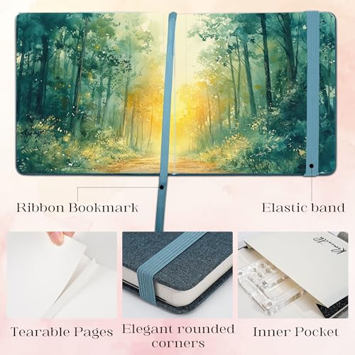 Watercolor Journal Sketchbook 5.5x5.5 24 Sheets Navy Blue | Cotton paper, 140 LB 300 GSM, Linen cover, Tap Water Pen, Travel sketching - color: Navy Blue, size: 5.5x 5.5 Inch