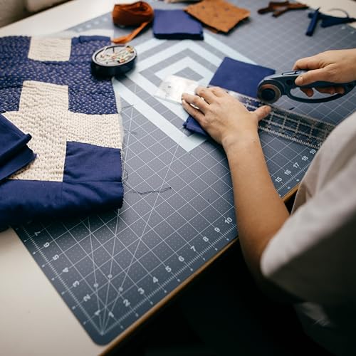 Fiskars 24" x 36" Self Healing Cutting Mat, Large Grid, Lilac Mountain Haze | Double-Sided Sewing, Quilting & Craft Cutting Board, Grid with 30 45 60 Degree Bias Lines for Fabric, Paper & DIY Projects - color: Lilac/Mountain Haze, size: 24"L x 36"W