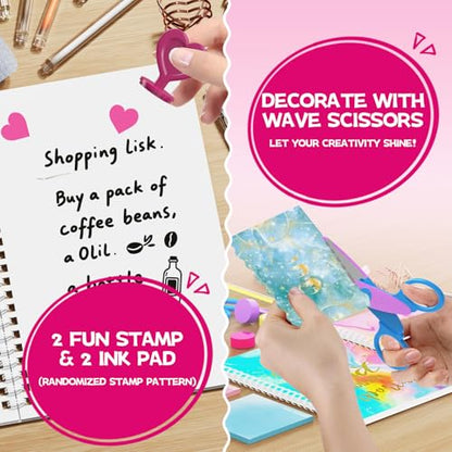 SUPMANGO 2-Pack DIY Journal Kit for Girls Ages 8-14,DIY Journal Set Stationary Birthday Gifts Ideas for Girls,Art Crafts for Tween Kid Scrapbook & Diary Supplies Set