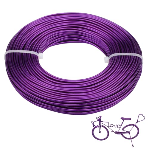 12 Gauge Aluminum Wire 100FT, 2mm Bendable Metal Anodized Aluminum Wire for Sculpting Jewelry Making Crafts Wreath Beading Floral(Purple) - color: Purple