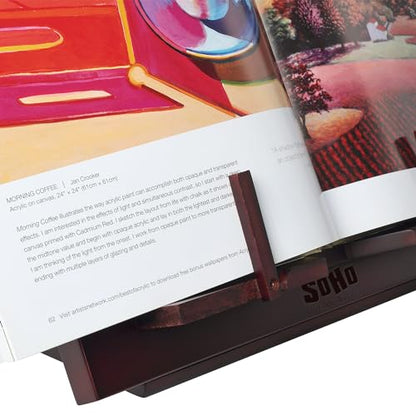 SoHo Urban Artist Tabletop Desk Easel for Painting - Mahogany Finish, Stylish Display Stand with Bookrest