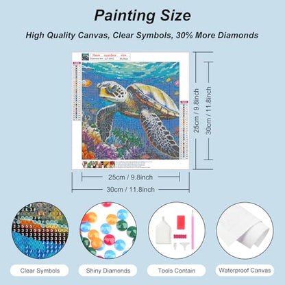 SJUTOUCI Sea Turtle Diamond Art Kit for Adults, Diamond Painting Animal - color: Sea Turtle