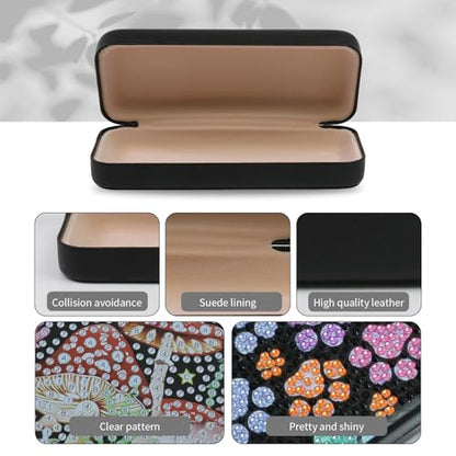 FlyingMage 5D Diamond Art Painting Kit for Adults Beginner, Small DIY Diamond Dots Gem Art Painting Mosaic Kits, Cute Hard Shell Sunglasses Eyeglasses Glasses Case for Women Teen, Cat Paw - color: Multicolor Paw