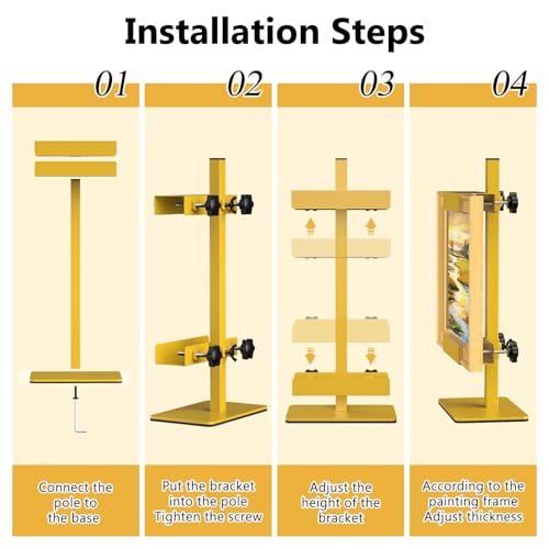 Tabletop Easel Stand Picture Easels for Display Up to 15.5" H Gold Picture Frame Stand Table Top Easel Metal Picture Easel for Photos, Painting, Artwork, Books (Base: 1.32 lbs) - size: 15.55 in