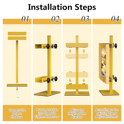 Tabletop Easel Stand Picture Easels for Display Up to 15.5" H Gold Picture Frame Stand Table Top Easel Metal Picture Easel for Photos, Painting, Artwork, Books (Base: 1.32 lbs) - size: 15.55 in