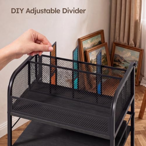 Homsorout Rolling Art Cart with 4 Drawers, Black - color: Black