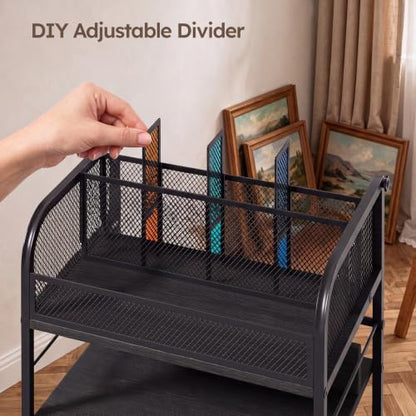 Homsorout Rolling Art Cart with 4 Drawers, Black - color: Black